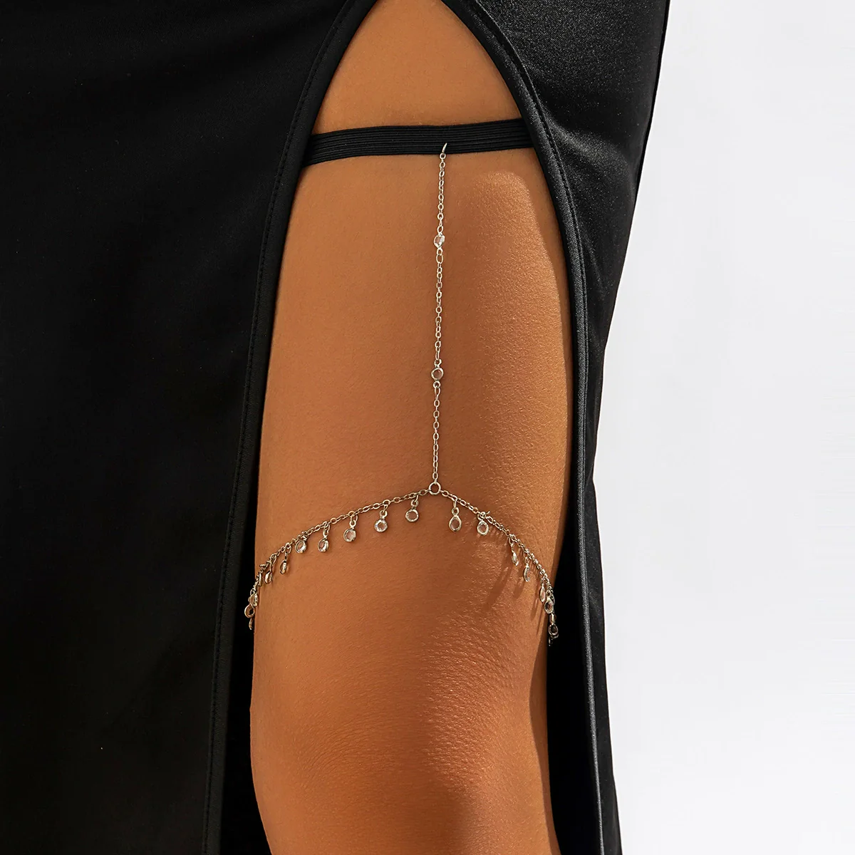 Jewelry Elastic Belt Thigh Chain Leg Ring With Alloy Inlaid Artificial Gemstones Semiprecious Stones And Geometric Pattern - Image 3