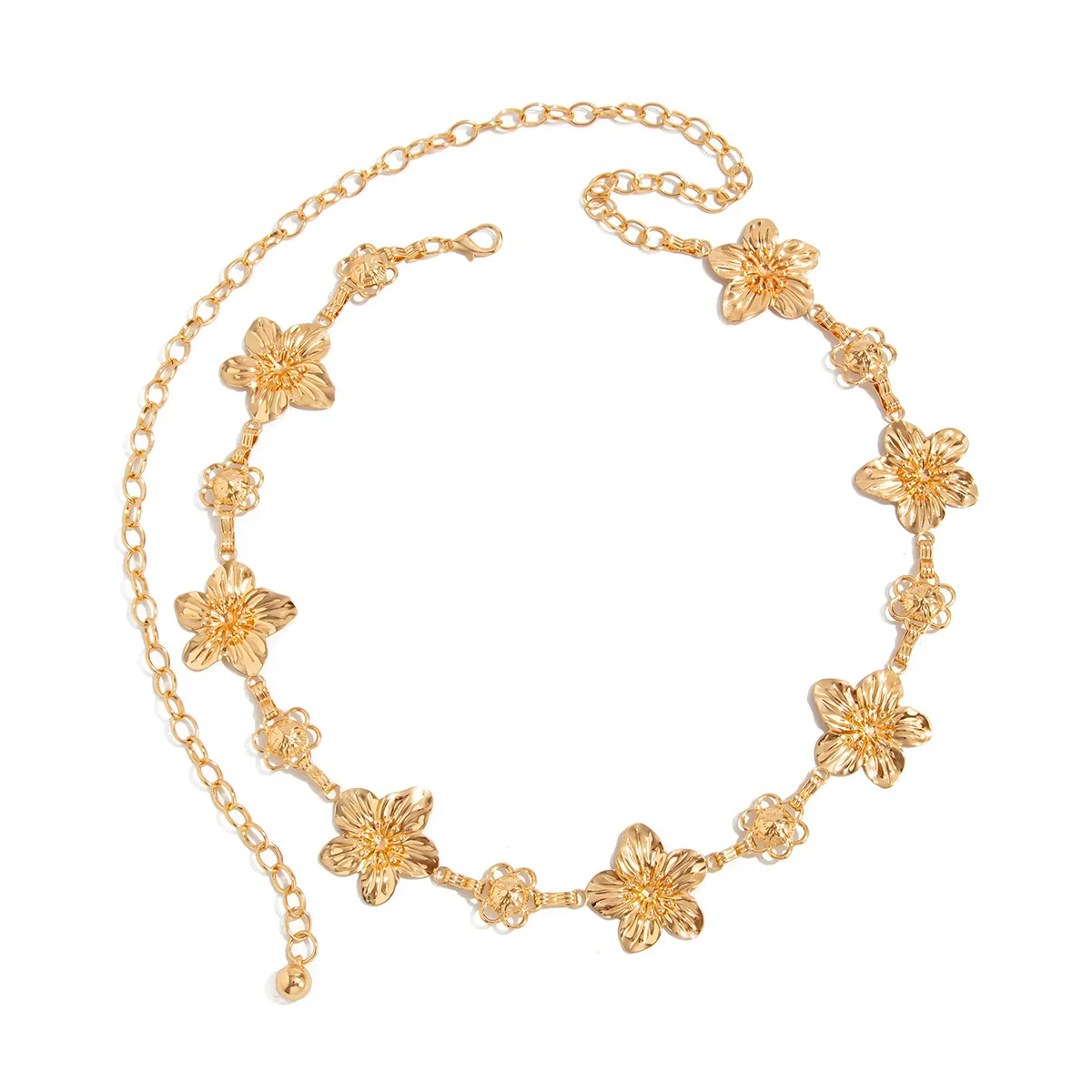 Jewelry Fashion Flower Splicing Alloy Waist Chain Body Chain For Women Retro Style - Image 5