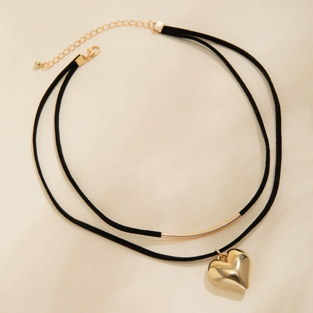 Jewelry Flannel Rope Heart Geometric Simple Electroplated Necklace For Women - Image 4