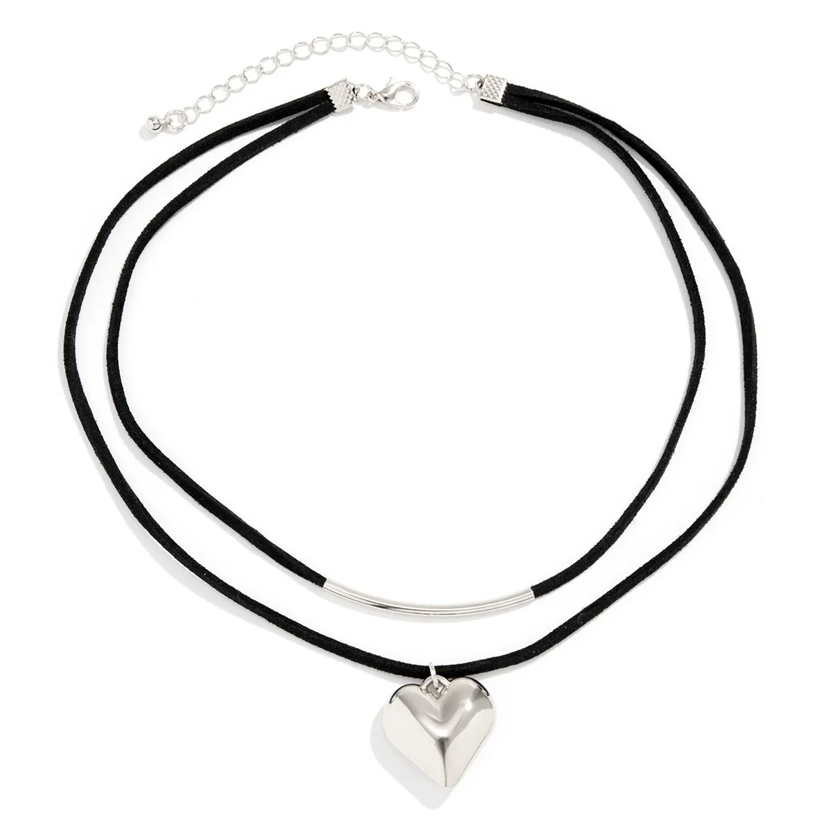 Jewelry Flannel Rope Heart Geometric Simple Electroplated Necklace For Women - Image 5