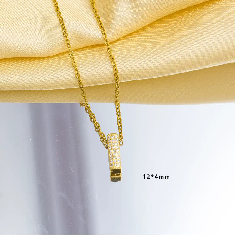 Jewelry Gemstone Letter Electroplated Copper Necklace - Image 14