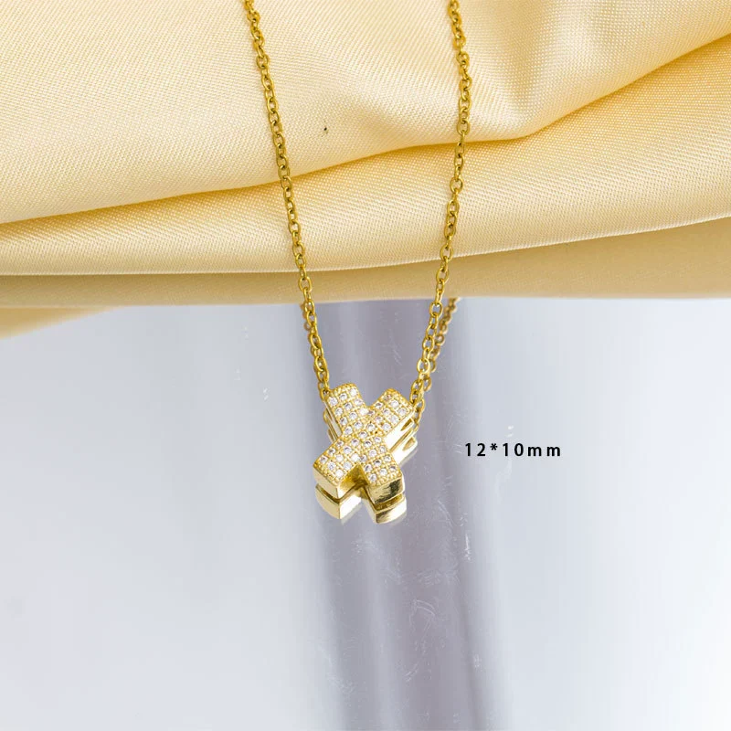 Jewelry Gemstone Letter Electroplated Copper Necklace - Image 29
