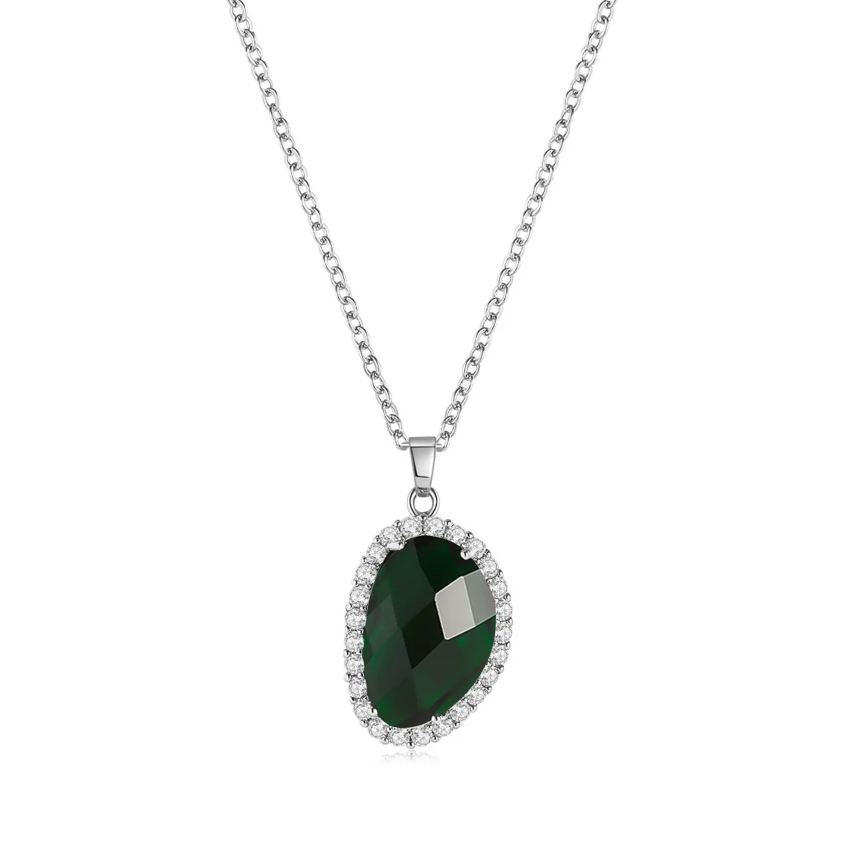 Jewelry Geometric Wings Microinlaid Cubic Zircon Women's Multicolor Necklace Ball Chain Mixed Gem Inlay Diamond Style - Image 12
