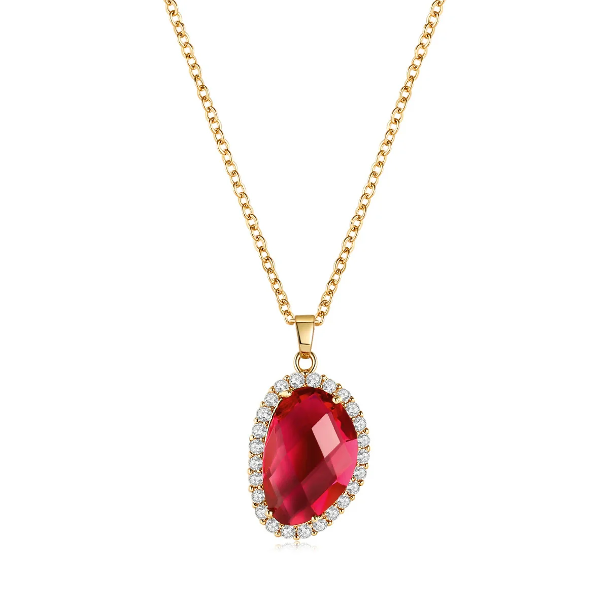 Jewelry Geometric Wings Microinlaid Cubic Zircon Women's Multicolor Necklace Ball Chain Mixed Gem Inlay Diamond Style - Image 6