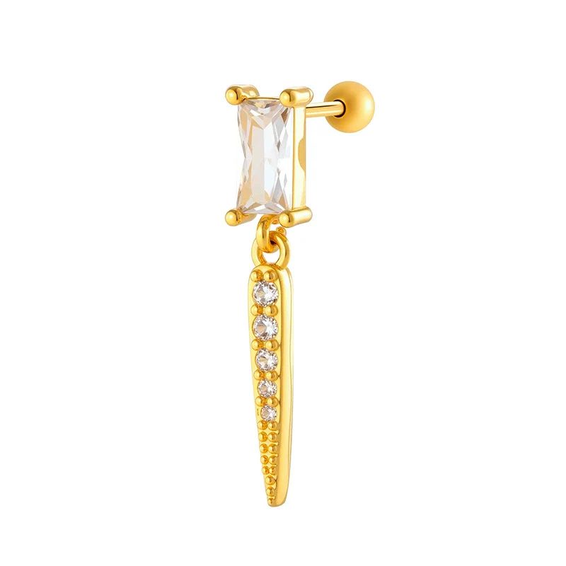 Jewelry Geometric Zircon Stainless Steel Flower Electroplated Women's Ear Stud - Image 14