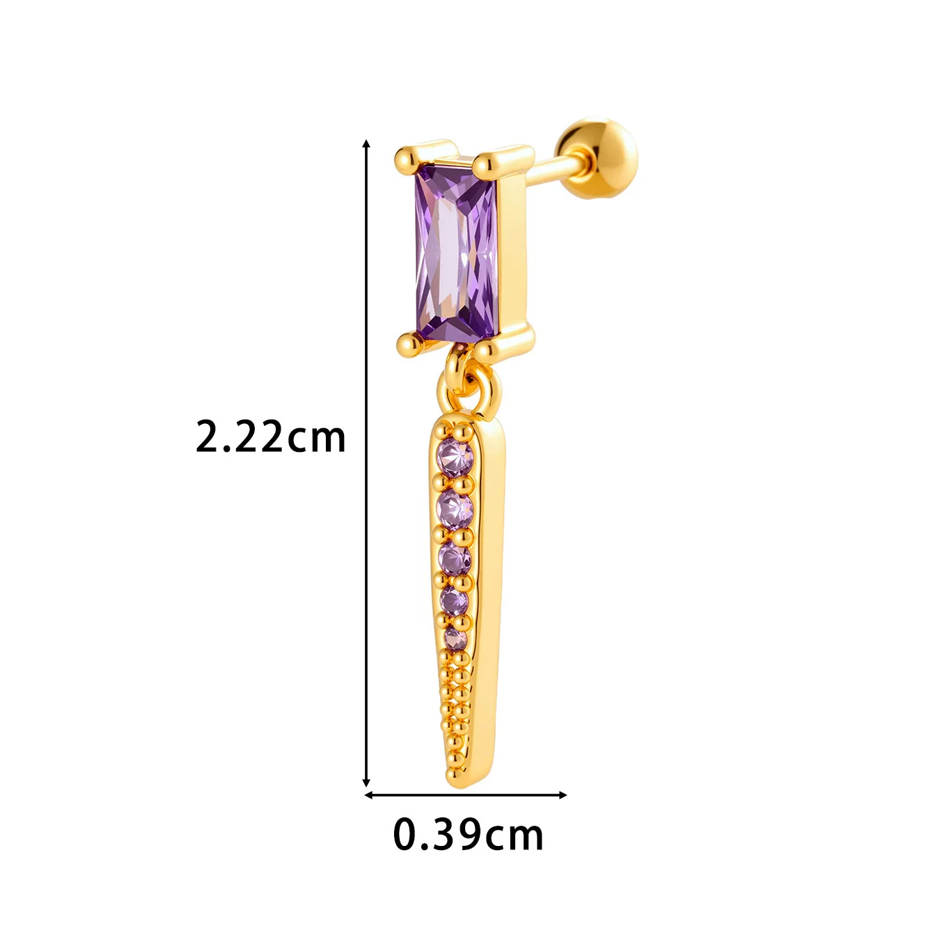 Jewelry Geometric Zircon Stainless Steel Flower Electroplated Women's Ear Stud - Image 3