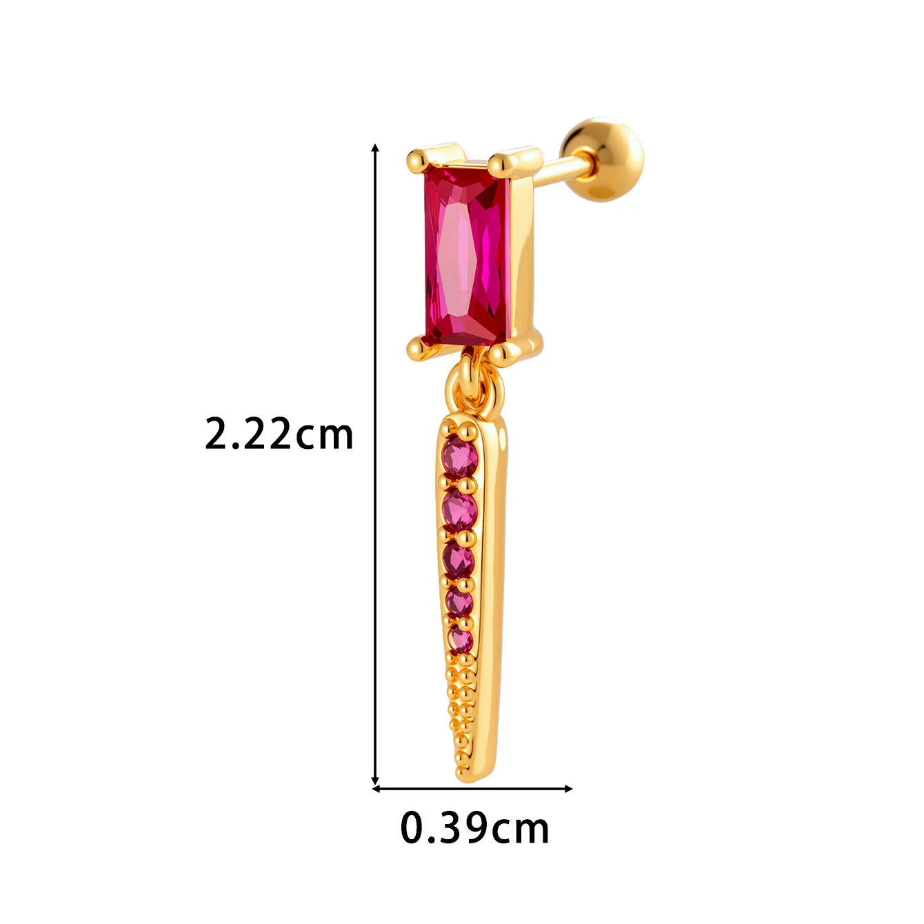 Jewelry Geometric Zircon Stainless Steel Flower Electroplated Women's Ear Stud - Image 8