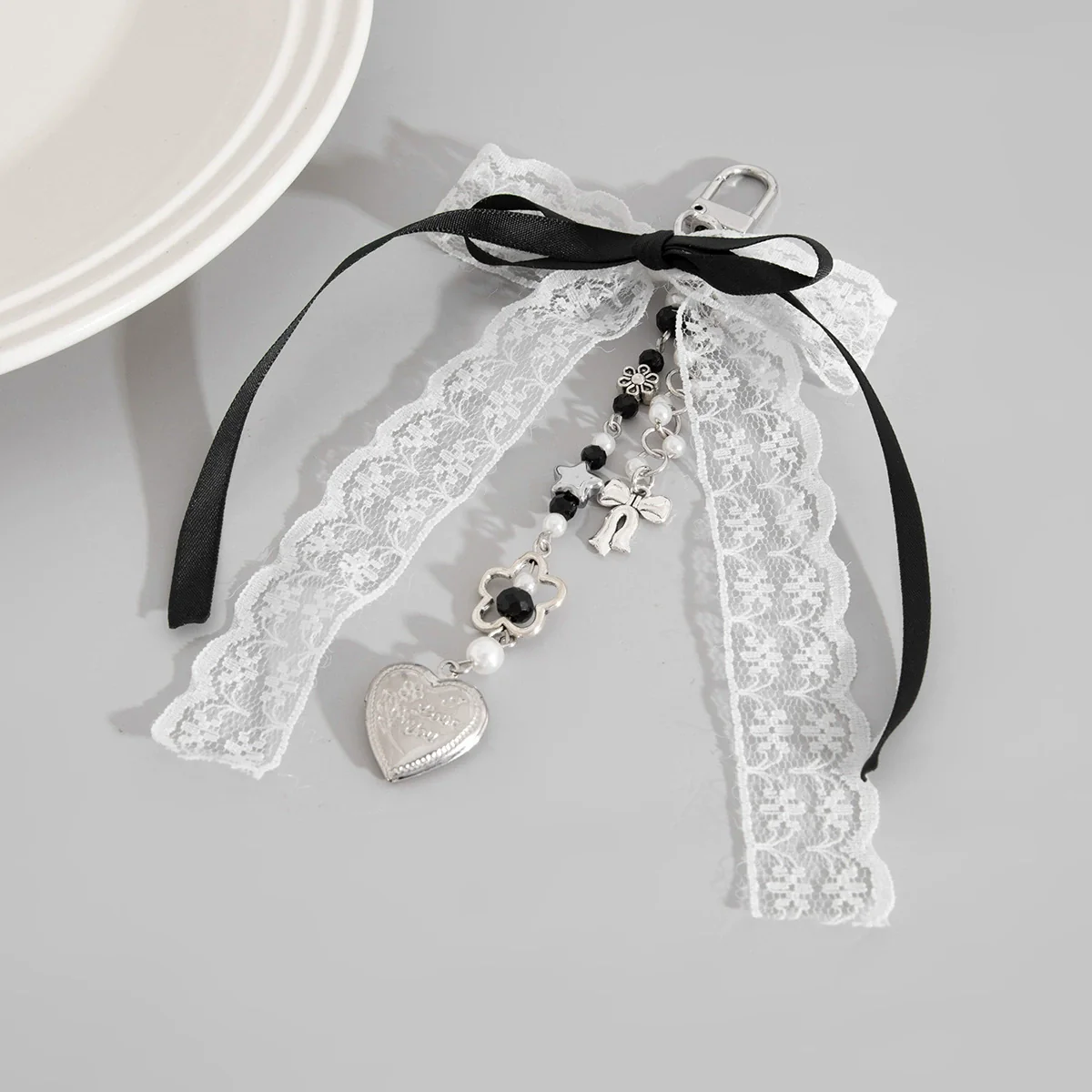 Jewelry Girl's Bow Ribbon Bag Accessories Alloy Love Pendant Pin Handmade With Beads And Love Water Drops Bells Pattern - Image 7