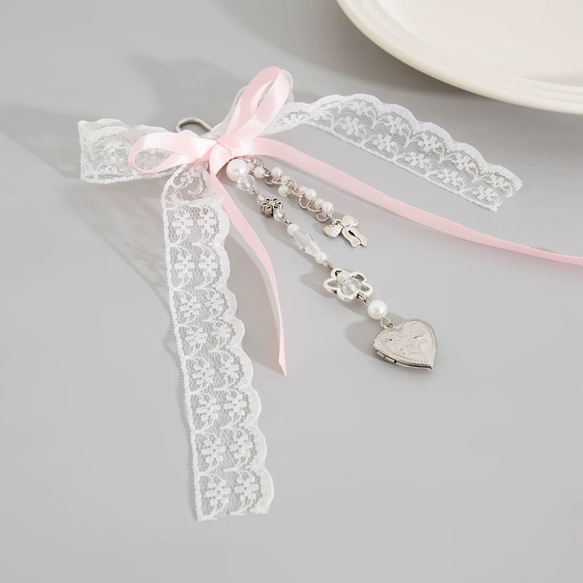 Jewelry Girl's Bow Ribbon Bag Accessories Alloy Love Pendant Pin Handmade With Beads And Love Water Drops Bells Pattern - Image 8