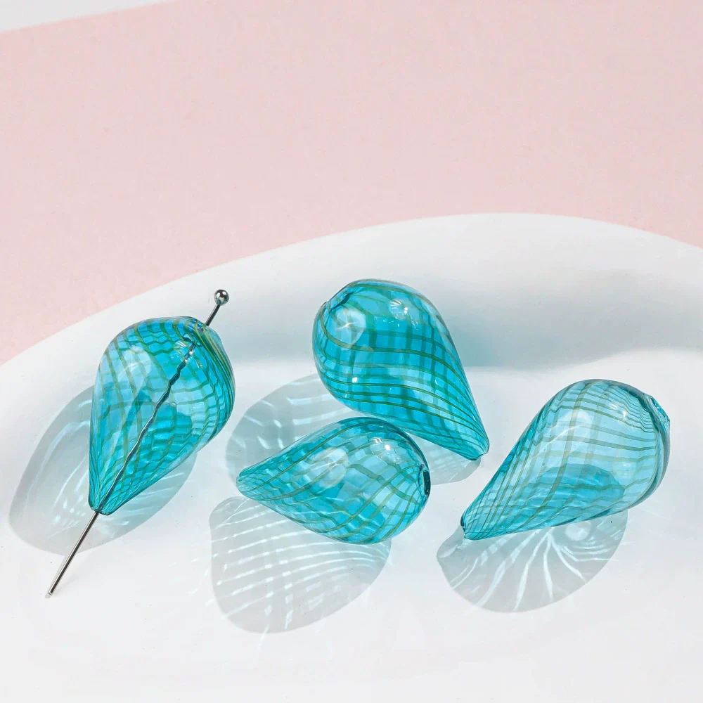 Jewelry Glass Glazed Irregular Water Drop Stripe Diy Handmade Beads Necklace Earrings - Image 10