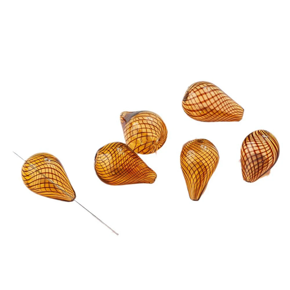 Jewelry Glass Glazed Irregular Water Drop Stripe Diy Handmade Beads Necklace Earrings - Image 4