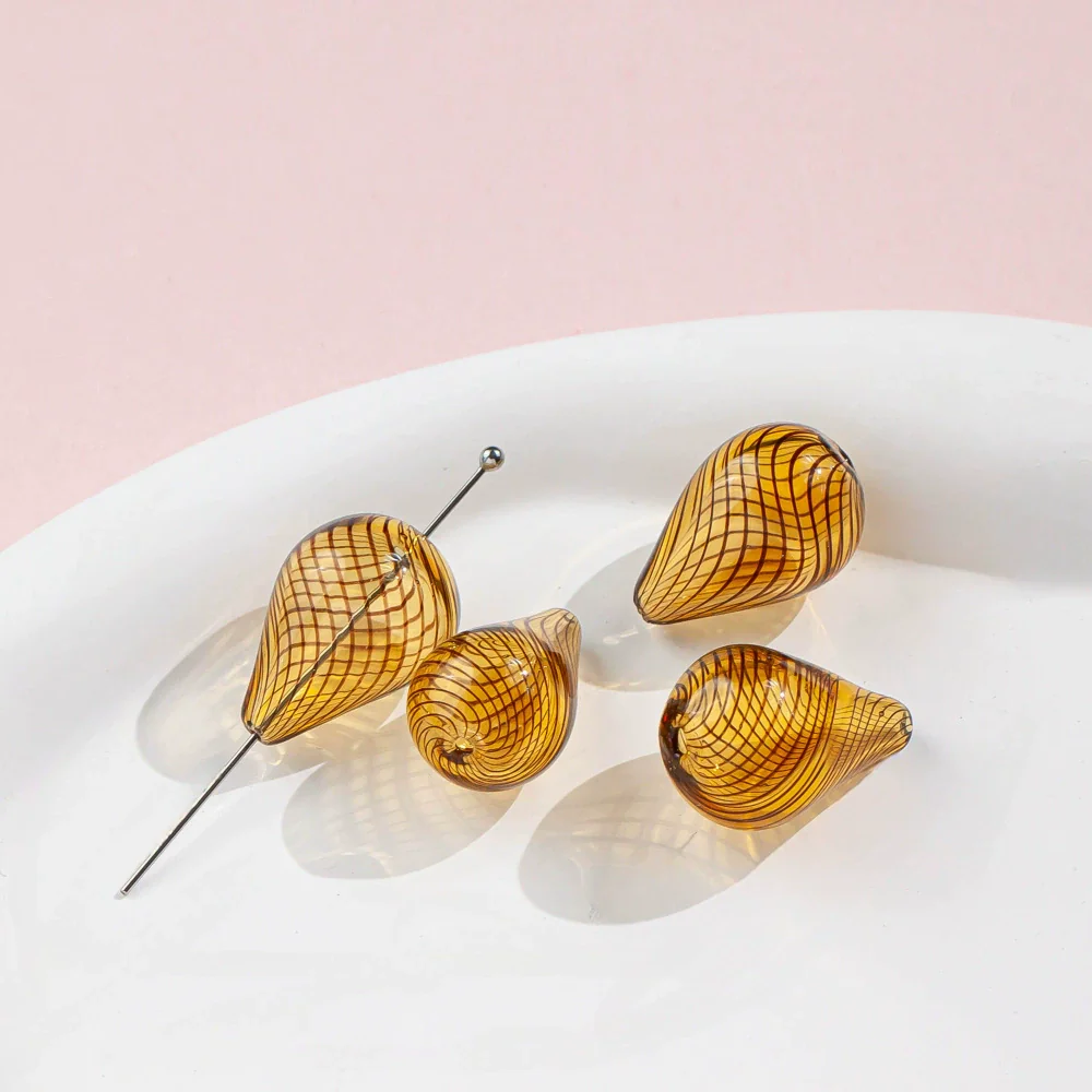 Jewelry Glass Glazed Irregular Water Drop Stripe Diy Handmade Beads Necklace Earrings - Image 5