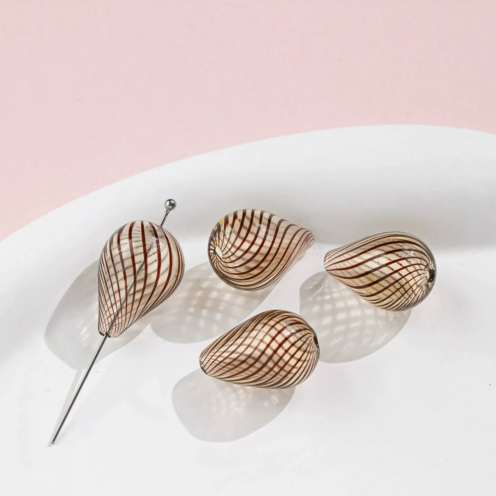Jewelry Glass Glazed Irregular Water Drop Stripe Diy Handmade Beads Necklace Earrings - Image 6