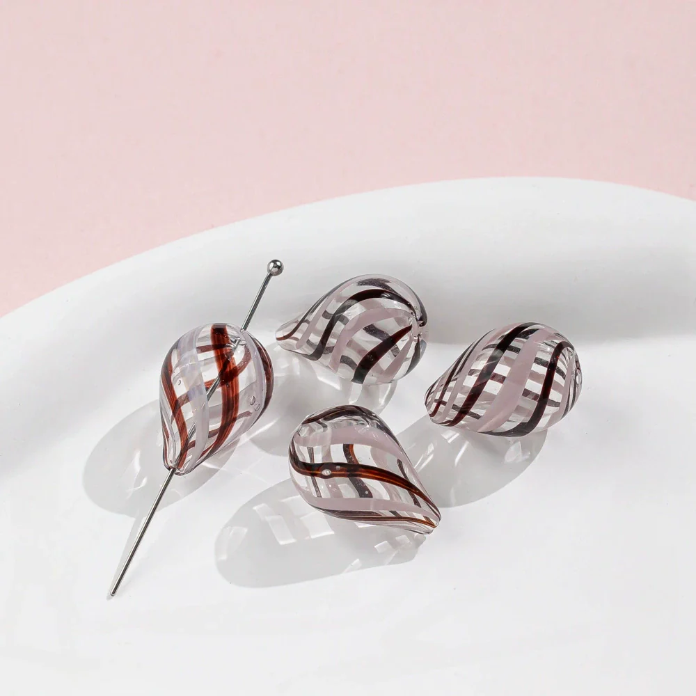 Jewelry Glass Glazed Irregular Water Drop Stripe Diy Handmade Beads Necklace Earrings - Image 8