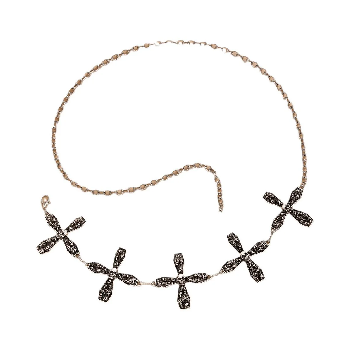 Jewelry Gothic Spider Web Alloy Body Chain Waist Chain Retro Carved Sunflower - Image 5