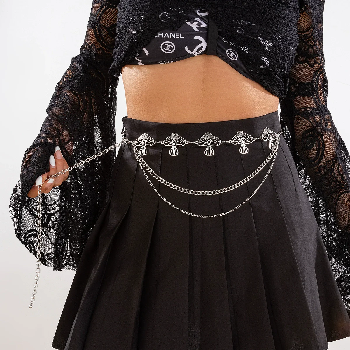 Jewelry Gothic Spider Web Alloy Body Chain Waist Chain Retro Carved Sunflower - Image 7