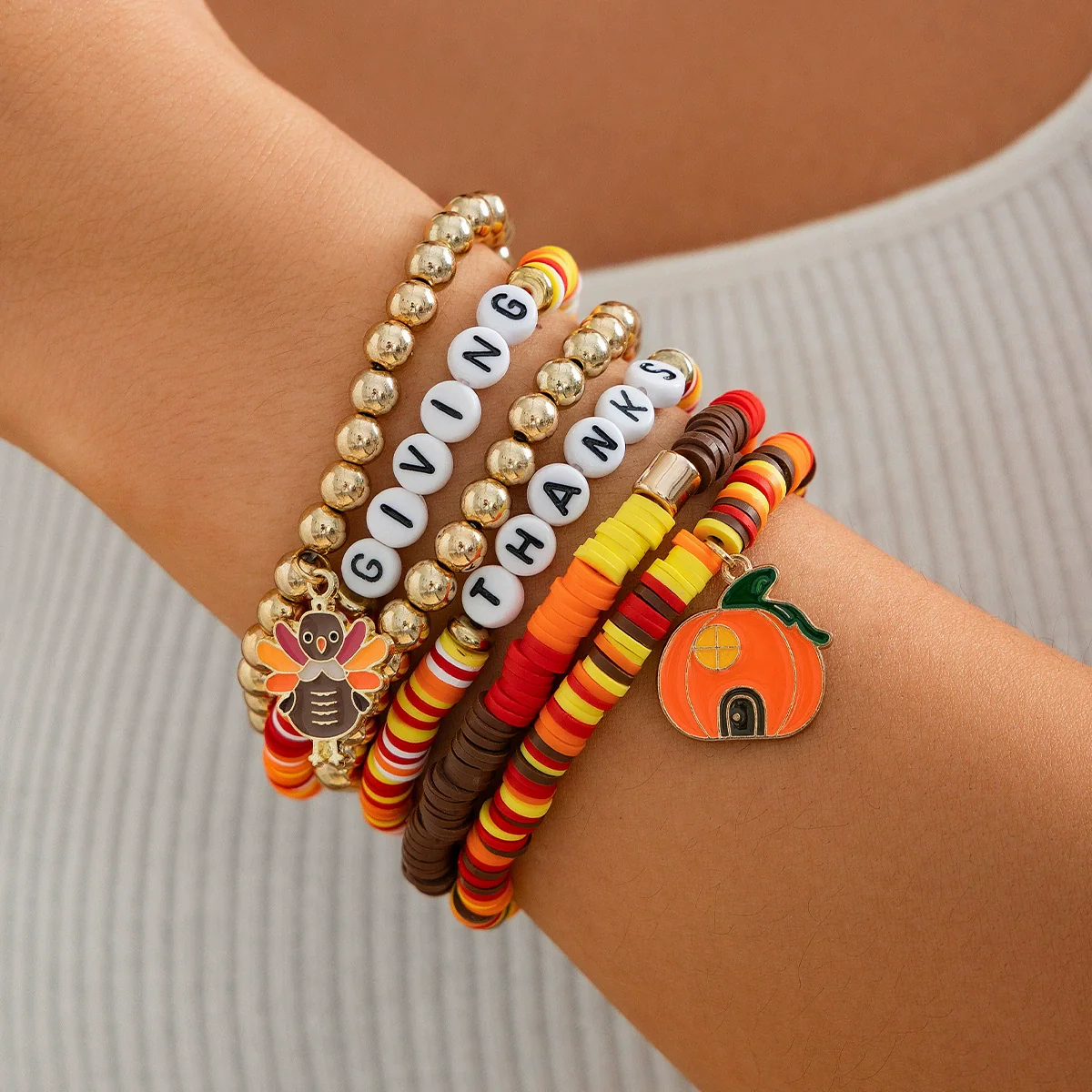 Jewelry Handmade Acrylic Polymer Clay Bracelet With Fruit Flower Leaves Animal Zodiac Pattern - Image 2