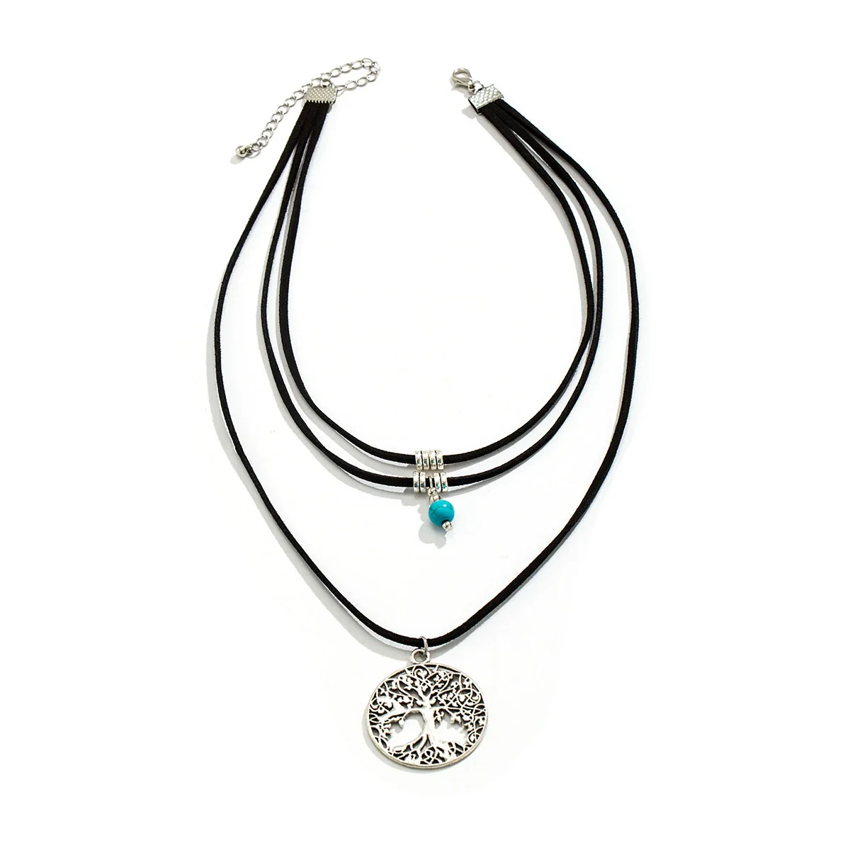 Jewelry Harajuku Punk Retro Style Tree Of Life Alloy Ochain Necklace With Geometric Pattern And Electroplating - Image 2