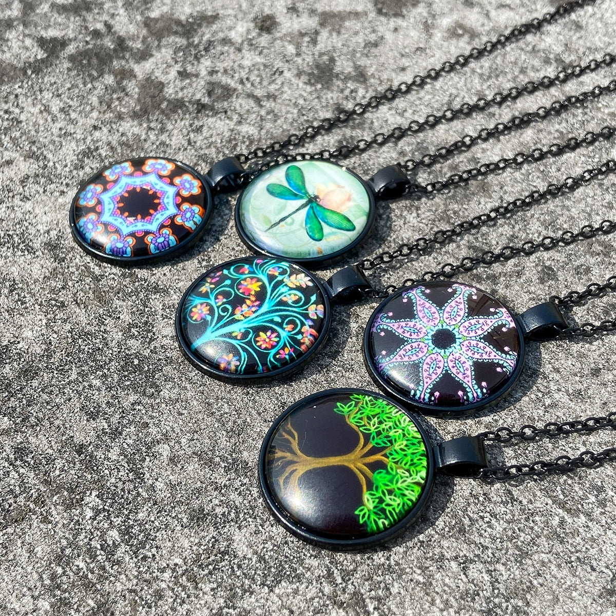 Jewelry Harajuku Punk Retro Style Tree Of Life Alloy Ochain Necklace With Geometric Pattern And Electroplating - Image 4