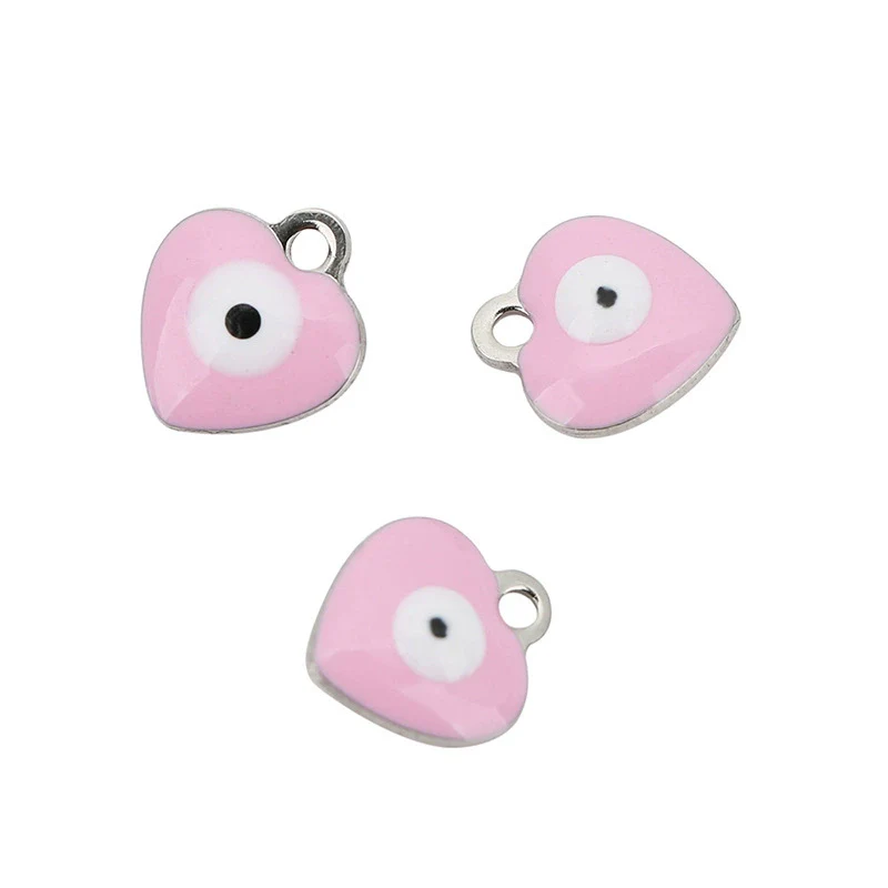 Jewelry Heartshaped Pendant Stainless Steel Blue Eyes Dripping Oil Accessories - Image 4