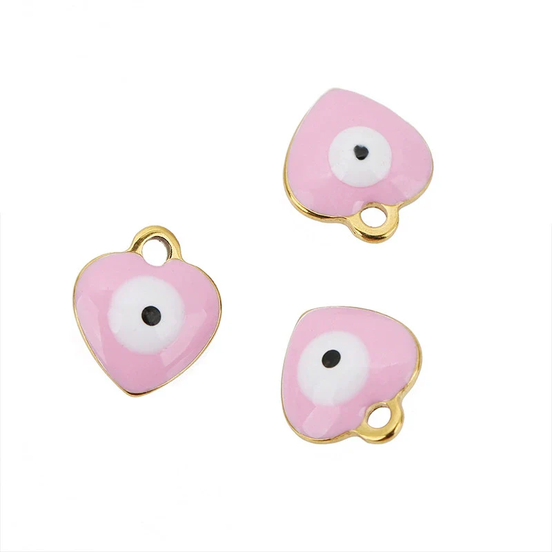Jewelry Heartshaped Pendant Stainless Steel Blue Eyes Dripping Oil Accessories - Image 5