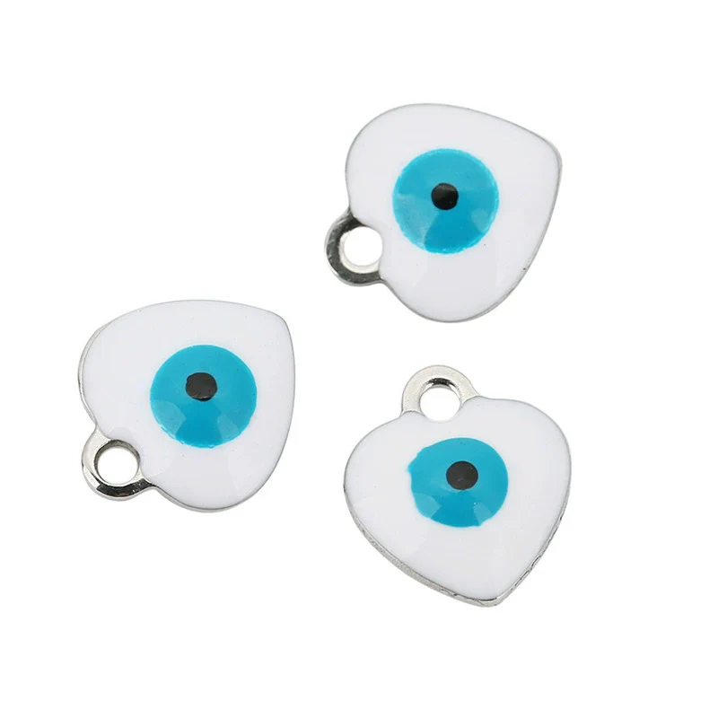 Jewelry Heartshaped Pendant Stainless Steel Blue Eyes Dripping Oil Accessories - Image 7