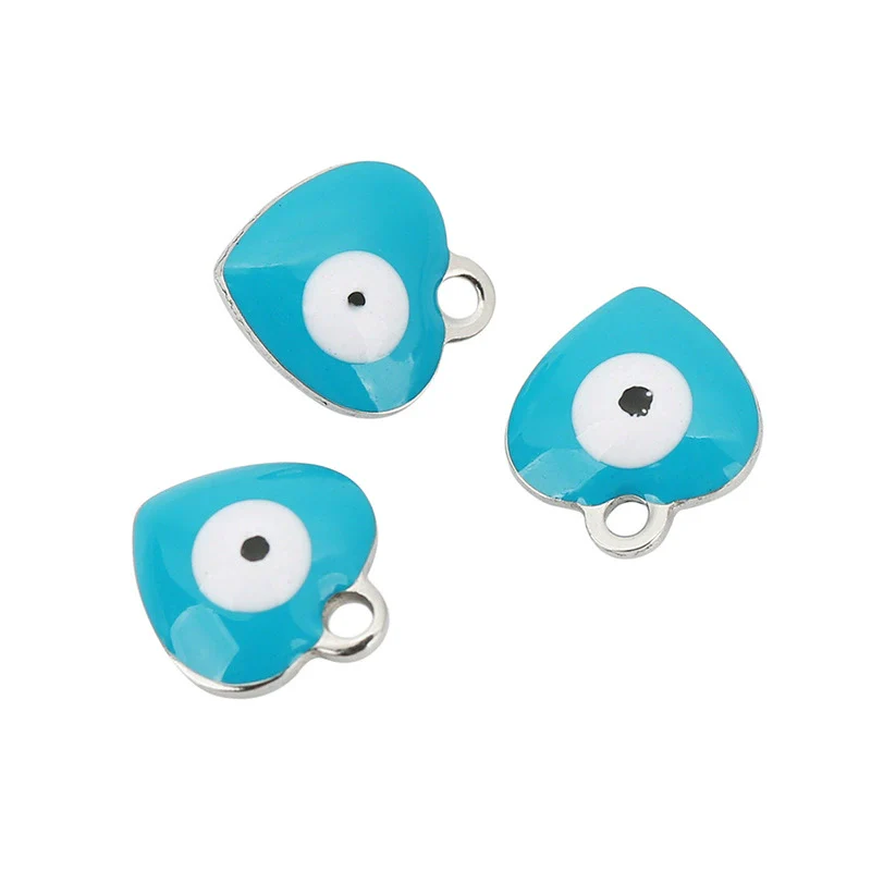 Jewelry Heartshaped Pendant Stainless Steel Blue Eyes Dripping Oil Accessories - Image 8