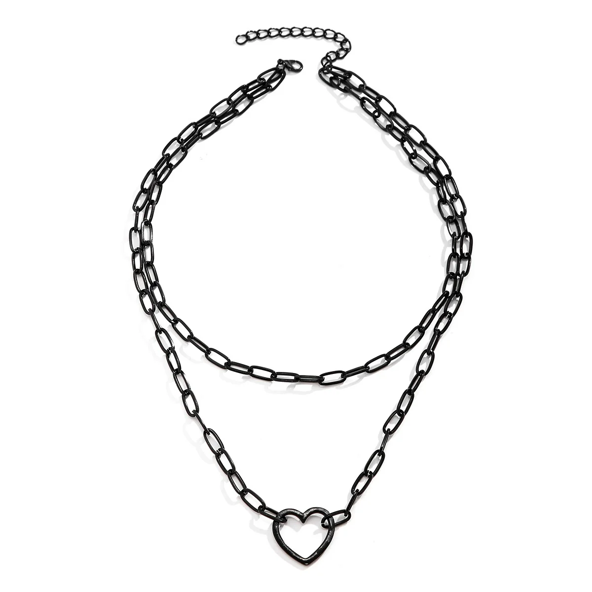 Jewelry Hip Hop Style Alloy Heart Shaped Cross Chain Necklace For Women With Electroplating Treatment - Image 4