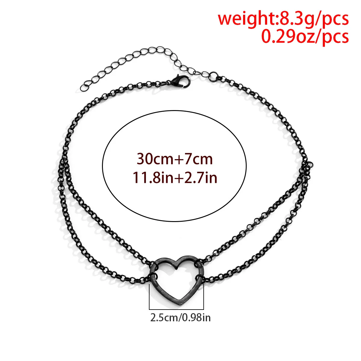 Jewelry Hip Hop Style Alloy Heart Shaped Cross Chain Necklace For Women With Electroplating Treatment - Image 5