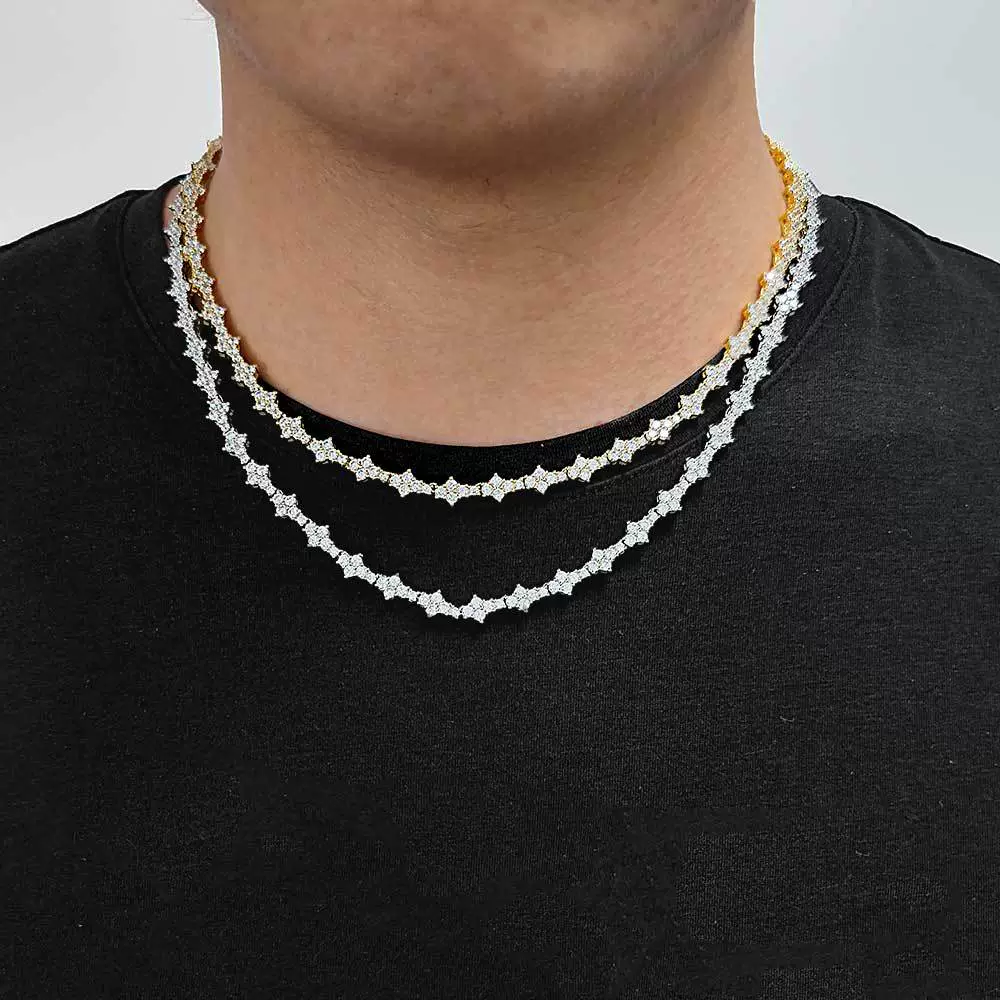 Jewelry Hip Hop Style Copper Tennis Chain Zirconia Geometric Pendant Necklace Unisex - Image 2