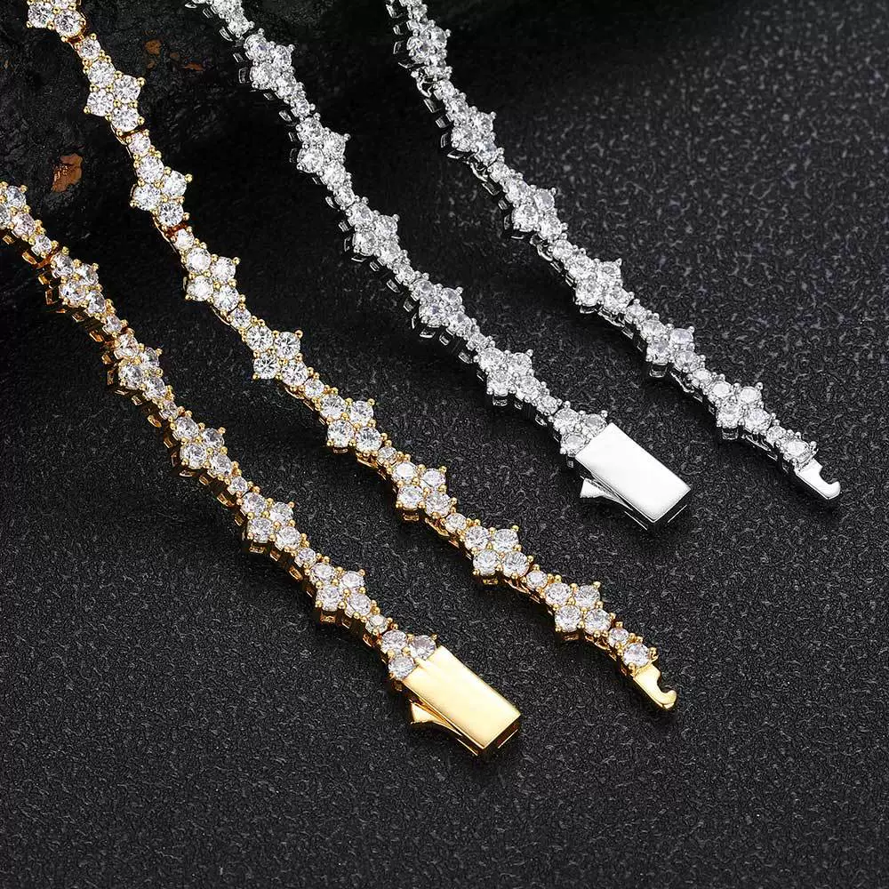 Jewelry Hip Hop Style Copper Tennis Chain Zirconia Geometric Pendant Necklace Unisex - Image 4