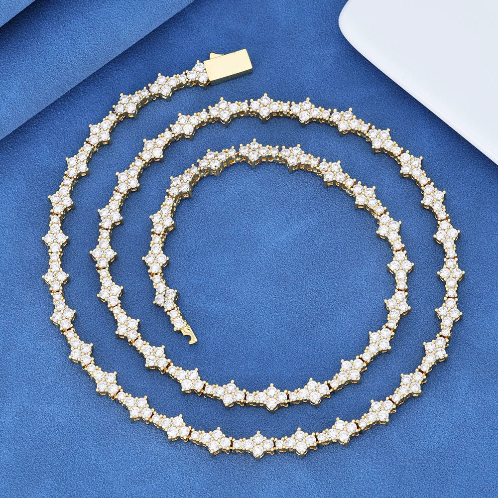 Jewelry Hip Hop Style Copper Tennis Chain Zirconia Geometric Pendant Necklace Unisex - Image 6