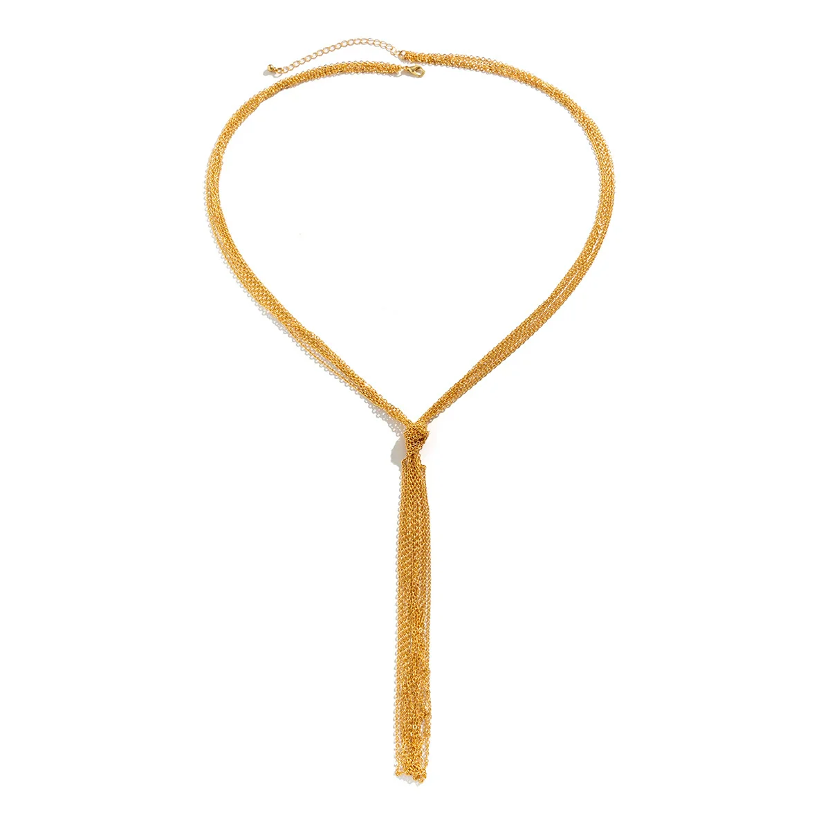 Jewelry Hiphop Metal Style Multilayer Necklace Copper Geometric Ochain Electroplating For Women - Image 3