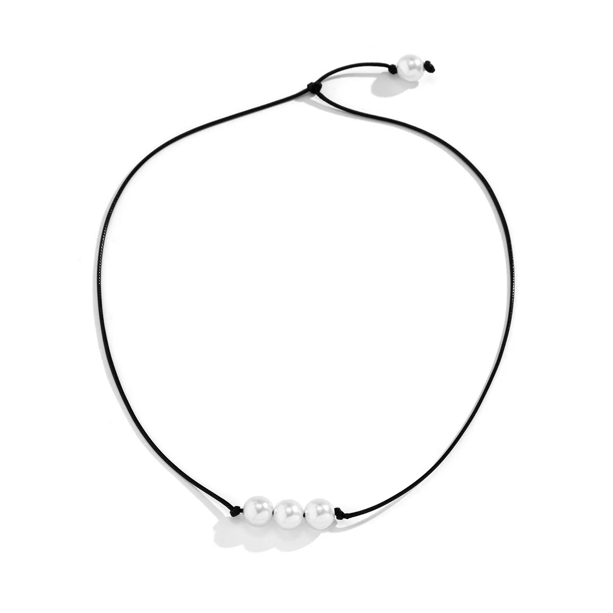 Jewelry Imitation Pearl Geometric Beaded Wax Thread Handmade Clavicle Necklace For Women - Image 4