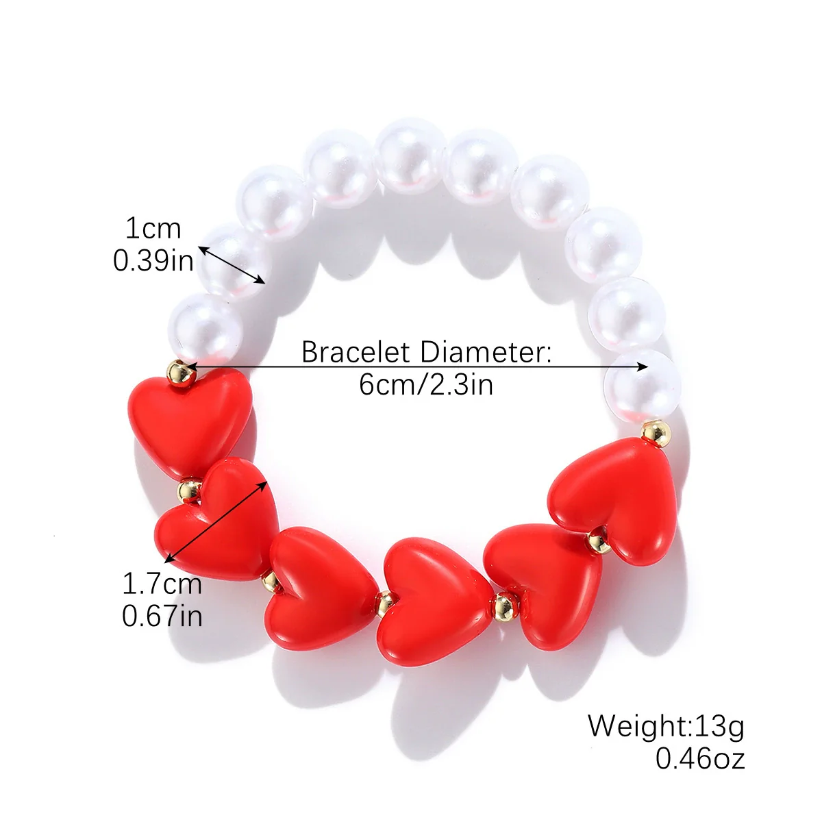 Jewelry Imitation Pearl Heart Pattern Electroplating Valentine's Day Earrings And Necklace - Image 31