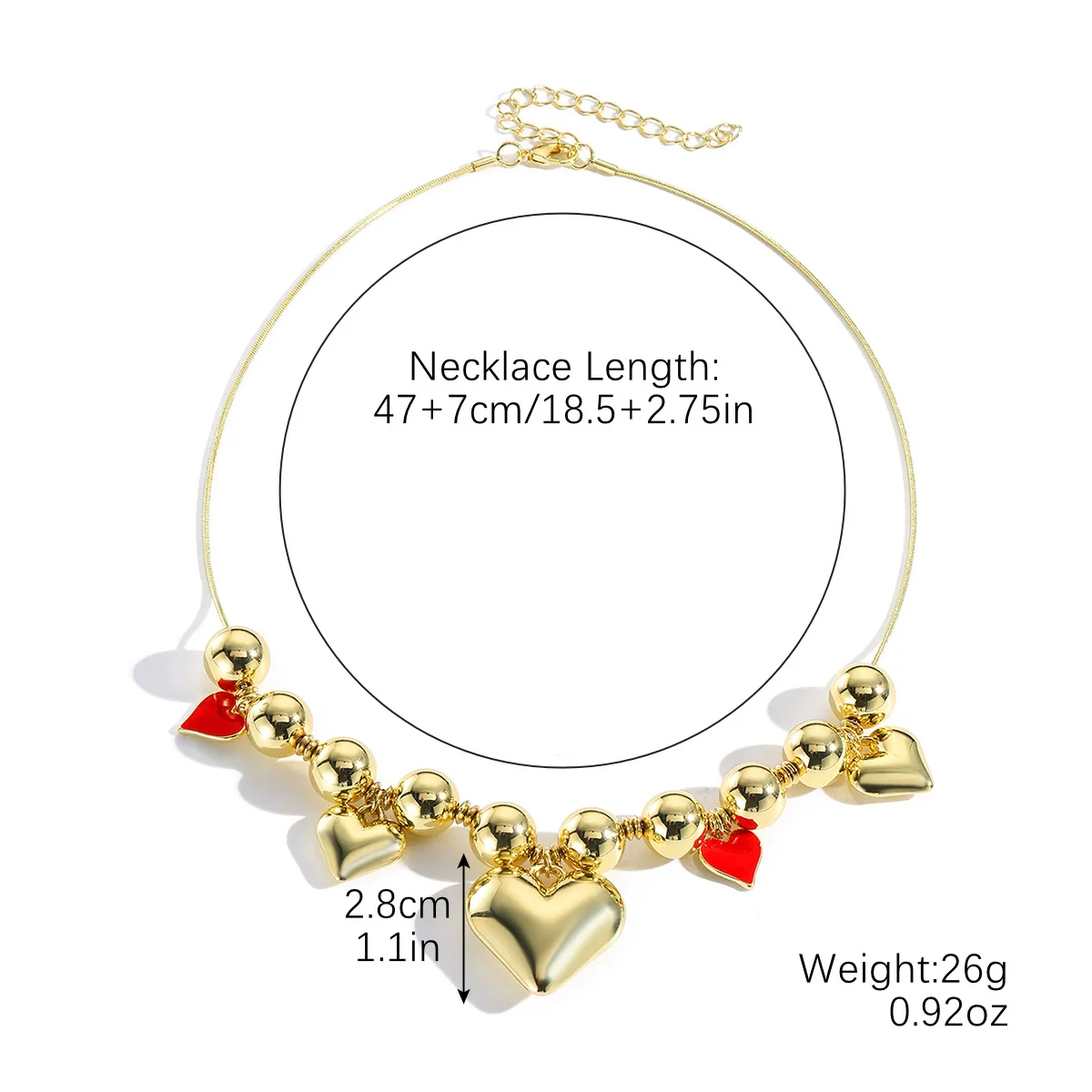 Jewelry Imitation Pearl Heart Pattern Electroplating Valentine's Day Earrings And Necklace - Image 46