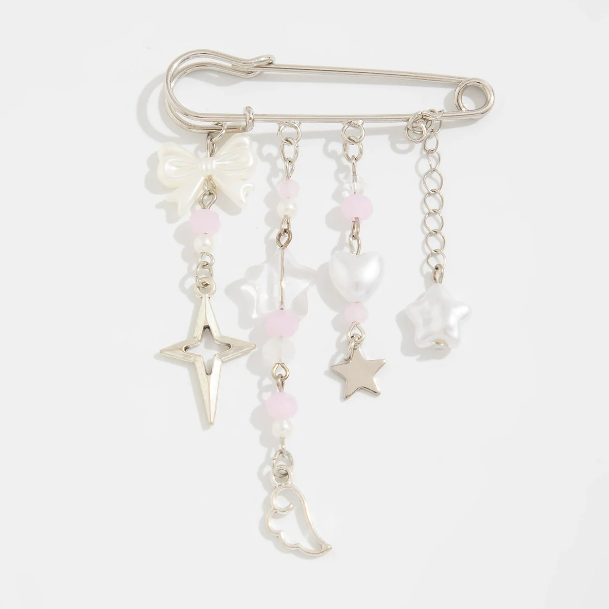 Jewelry Iron Alloy Imitation Pearls Acrylic Imitation Crystal Star Shaped Heartshaped Electroplated Minimalist Women's Pendant Brooch