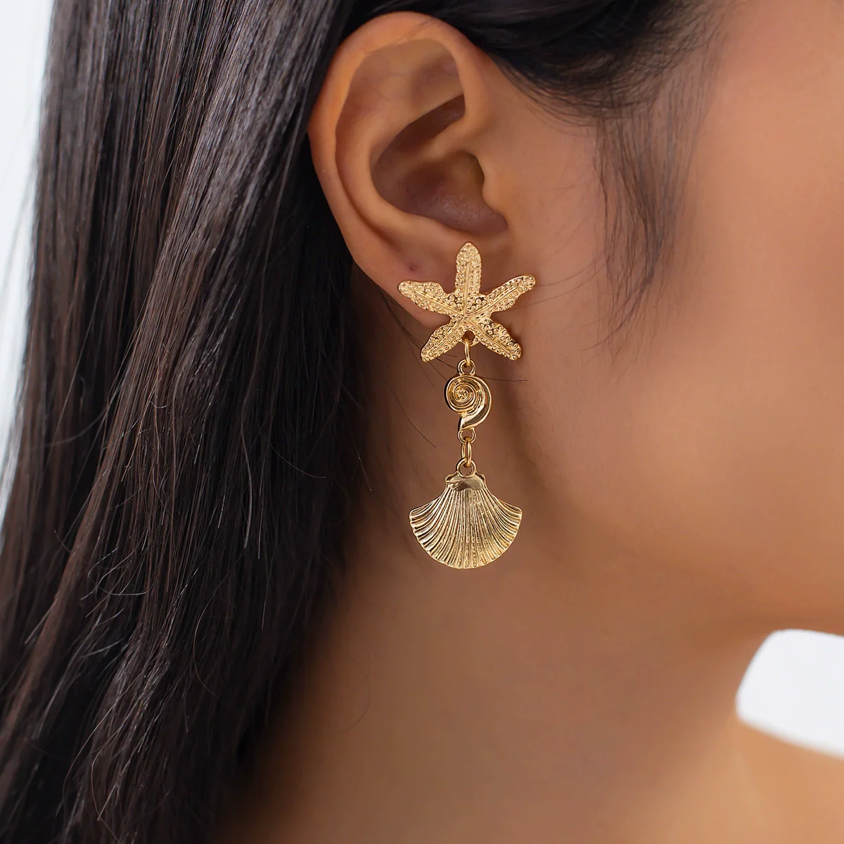 Jewelry Iron Exaggerated Geometric Stars Earrings Electroplating - Image 4