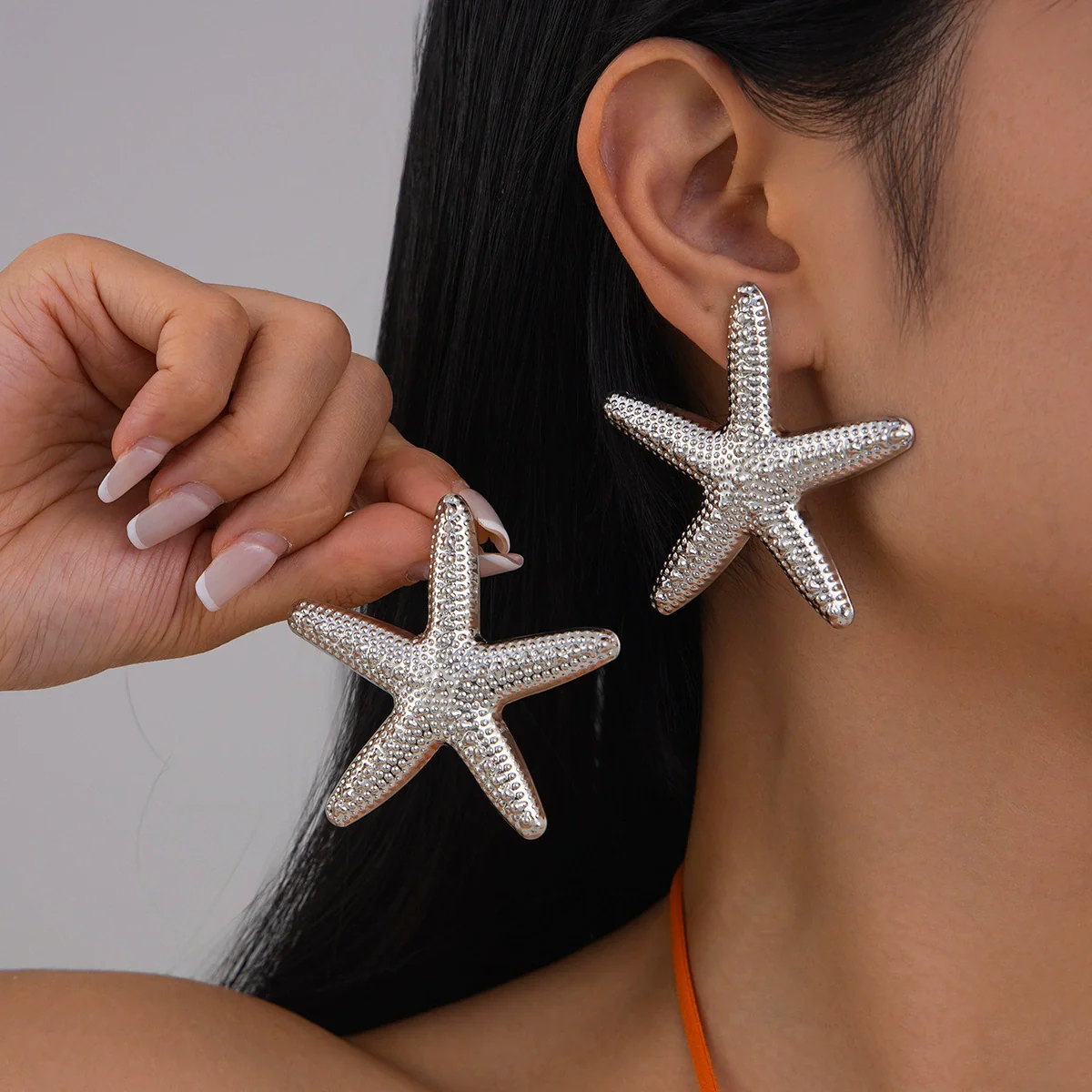 Jewelry Iron Exaggerated Geometric Stars Earrings Electroplating - Image 7