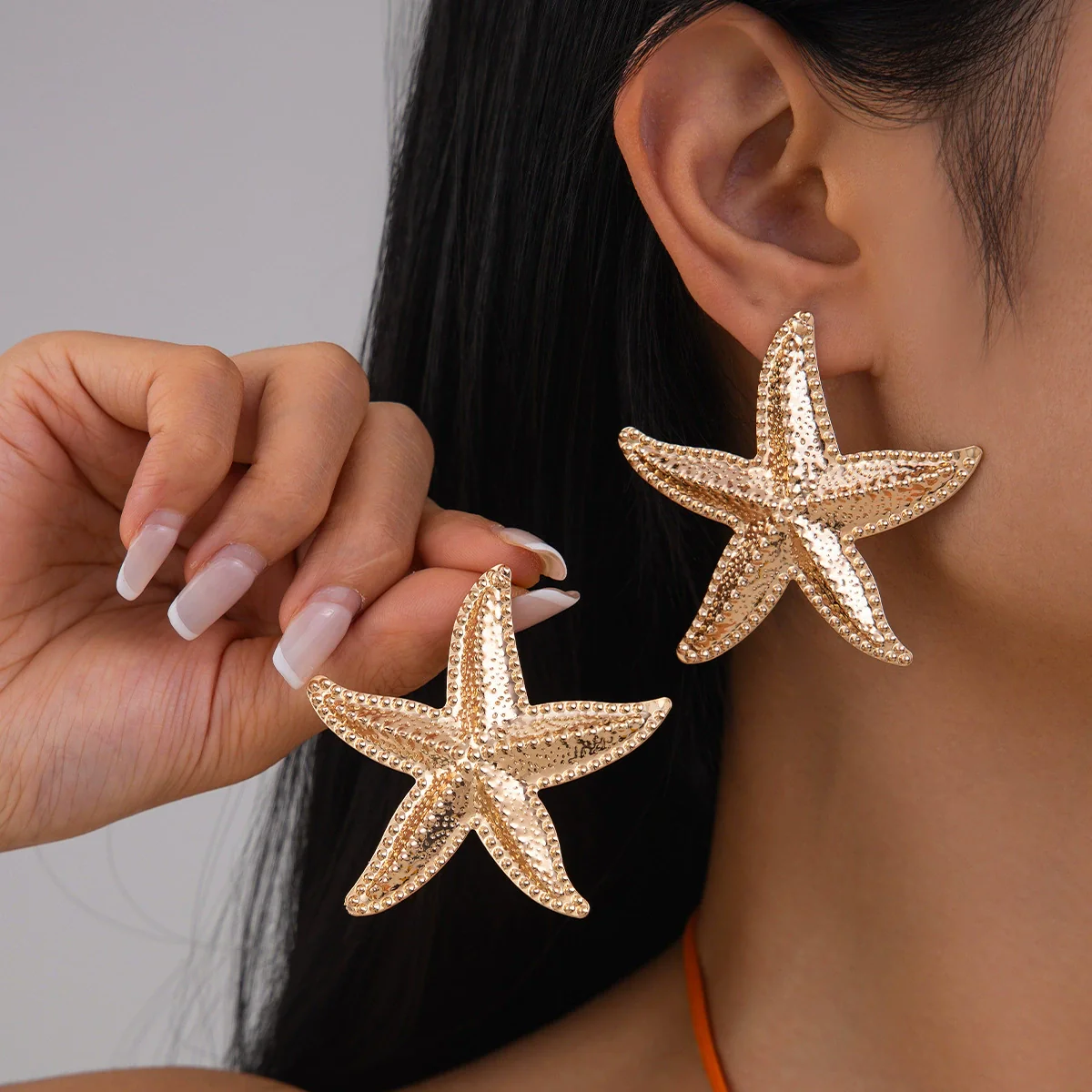Jewelry Iron Exaggerated Geometric Stars Earrings Electroplating - Image 8