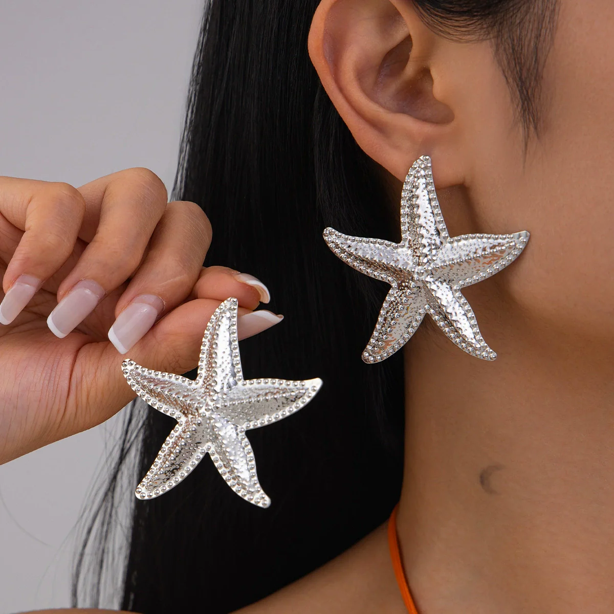 Jewelry Iron Exaggerated Geometric Stars Earrings Electroplating - Image 9