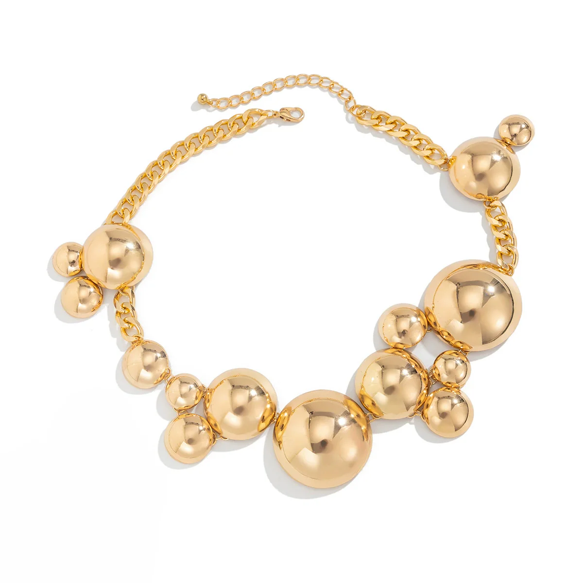 Jewelry Iron Round Geometric Exaggerated Electroplating Pendant Necklace For Women - Image 5