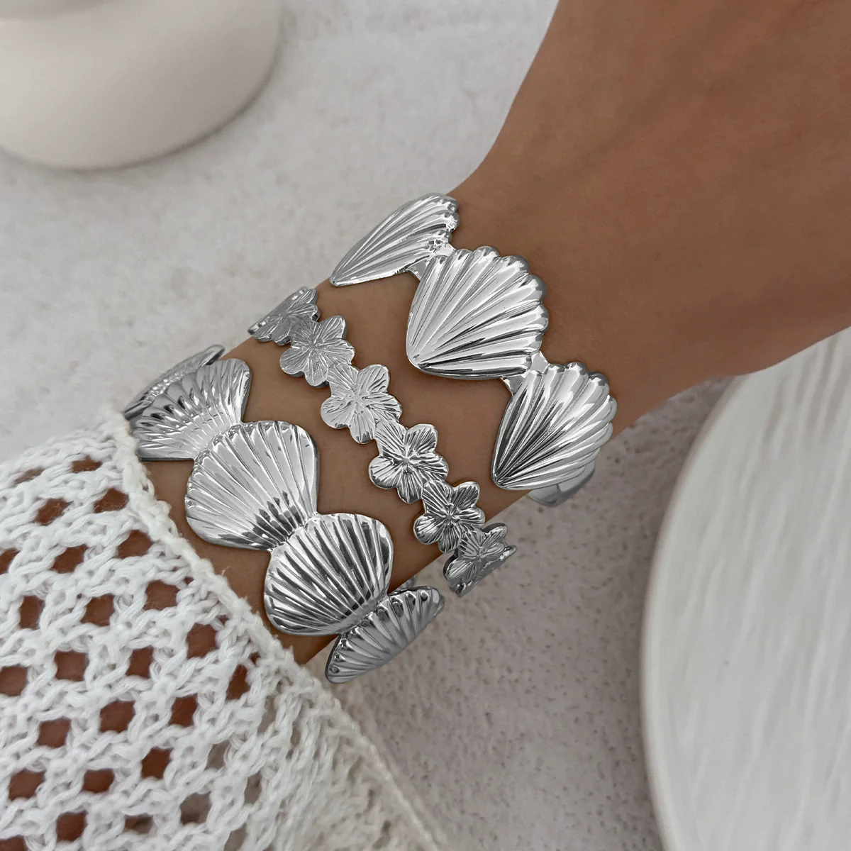 Jewelry Iron Starfish Shell Open Bracelet Electroplating - Image 2