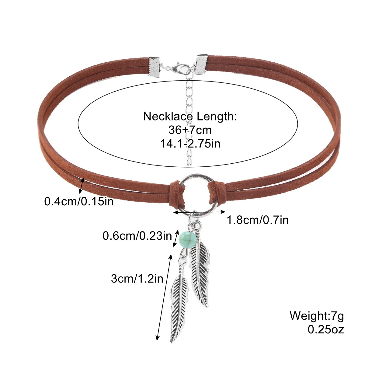 Jewelry Leather Alloy Leaves Geometric Round Electroplating Lady Choker Necklace - Image 5