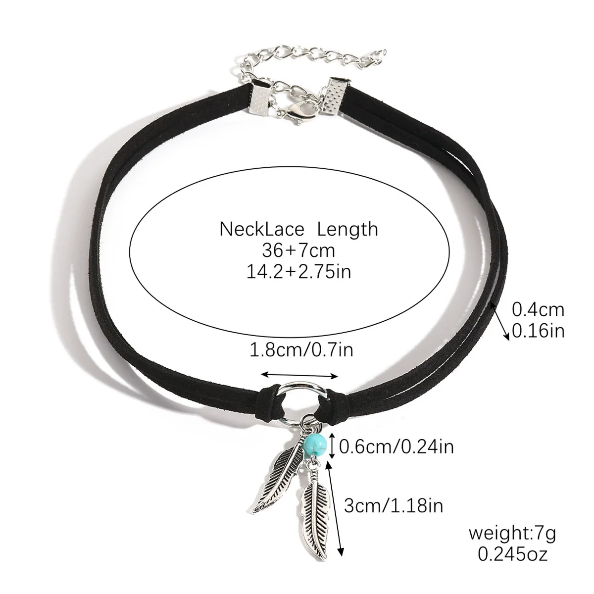 Jewelry Leather Alloy Leaves Geometric Round Electroplating Lady Choker Necklace - Image 6