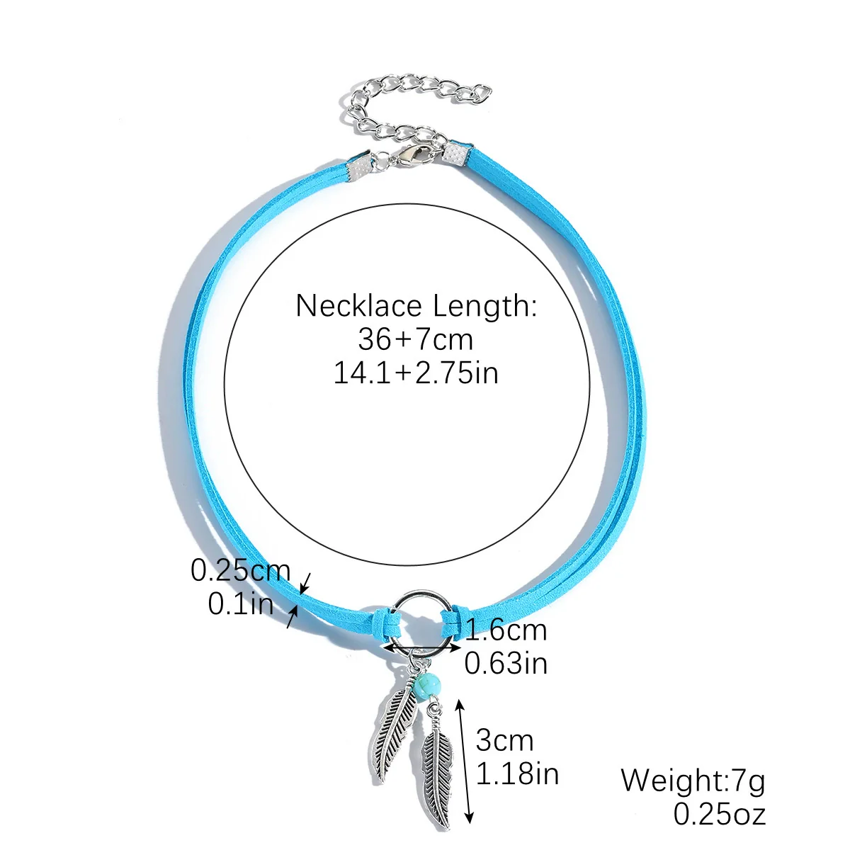 Jewelry Leather Alloy Leaves Geometric Round Electroplating Lady Choker Necklace - Image 8