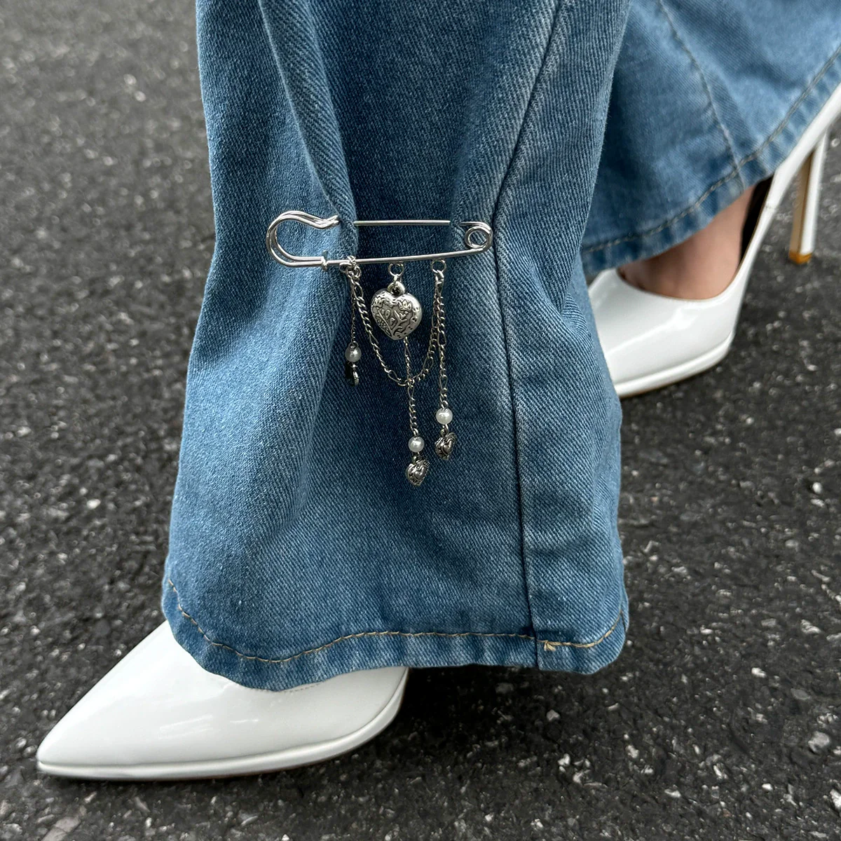 Jewelry Love Heartshaped Pendant Pants Chain Iron Copperclad Chain Alloy Women's - Image 7
