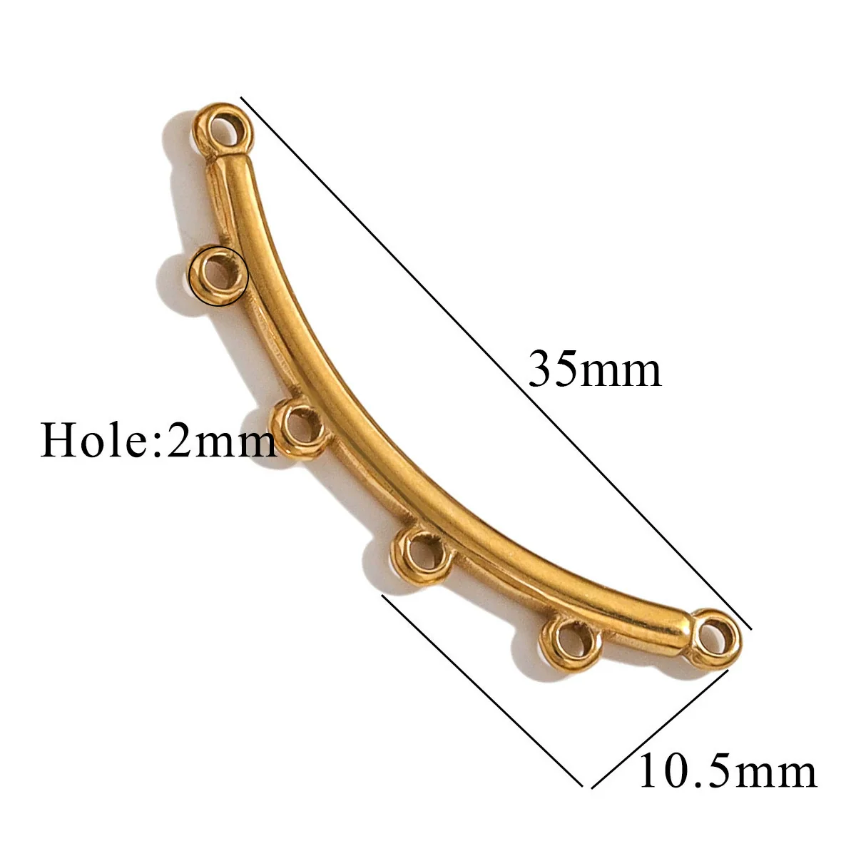 Jewelry Making Supplies Stainless Steel Bohemian Multistrand Porous Curved Connector 18K Electroplated - Image 10