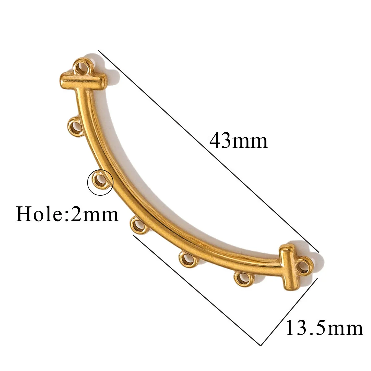 Jewelry Making Supplies Stainless Steel Bohemian Multistrand Porous Curved Connector 18K Electroplated - Image 13
