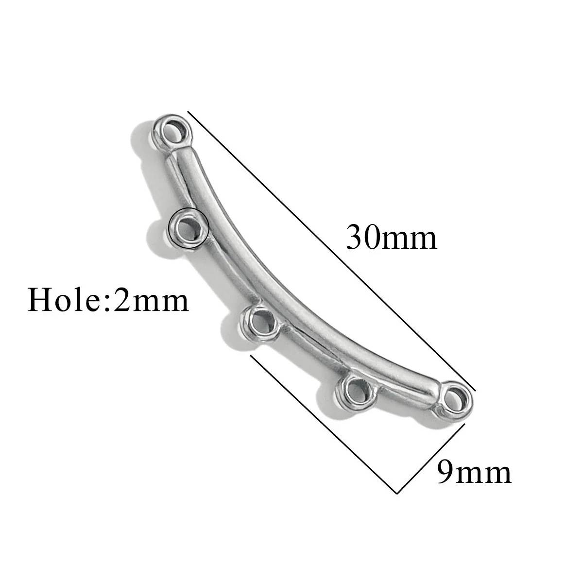 Jewelry Making Supplies Stainless Steel Bohemian Multistrand Porous Curved Connector 18K Electroplated - Image 16